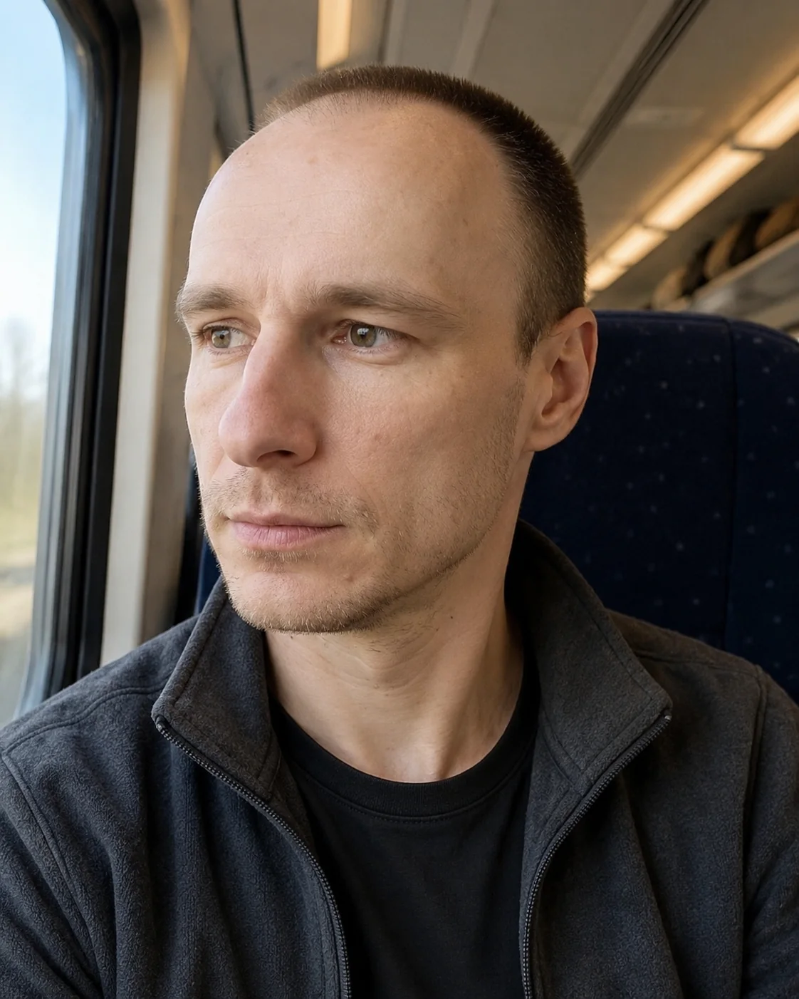 Константин Буряченко в поезде